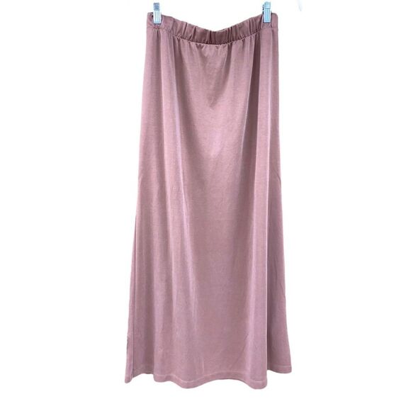 Club Monaco Soft Sandwash Maxi Skirt with Elastic Waistband in Red Mauve size M - Picture 4 of 8